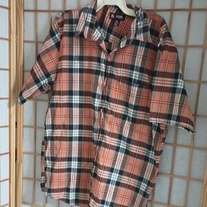 A Zone Men's Plaid Short Sleeve Shirt Size 3X